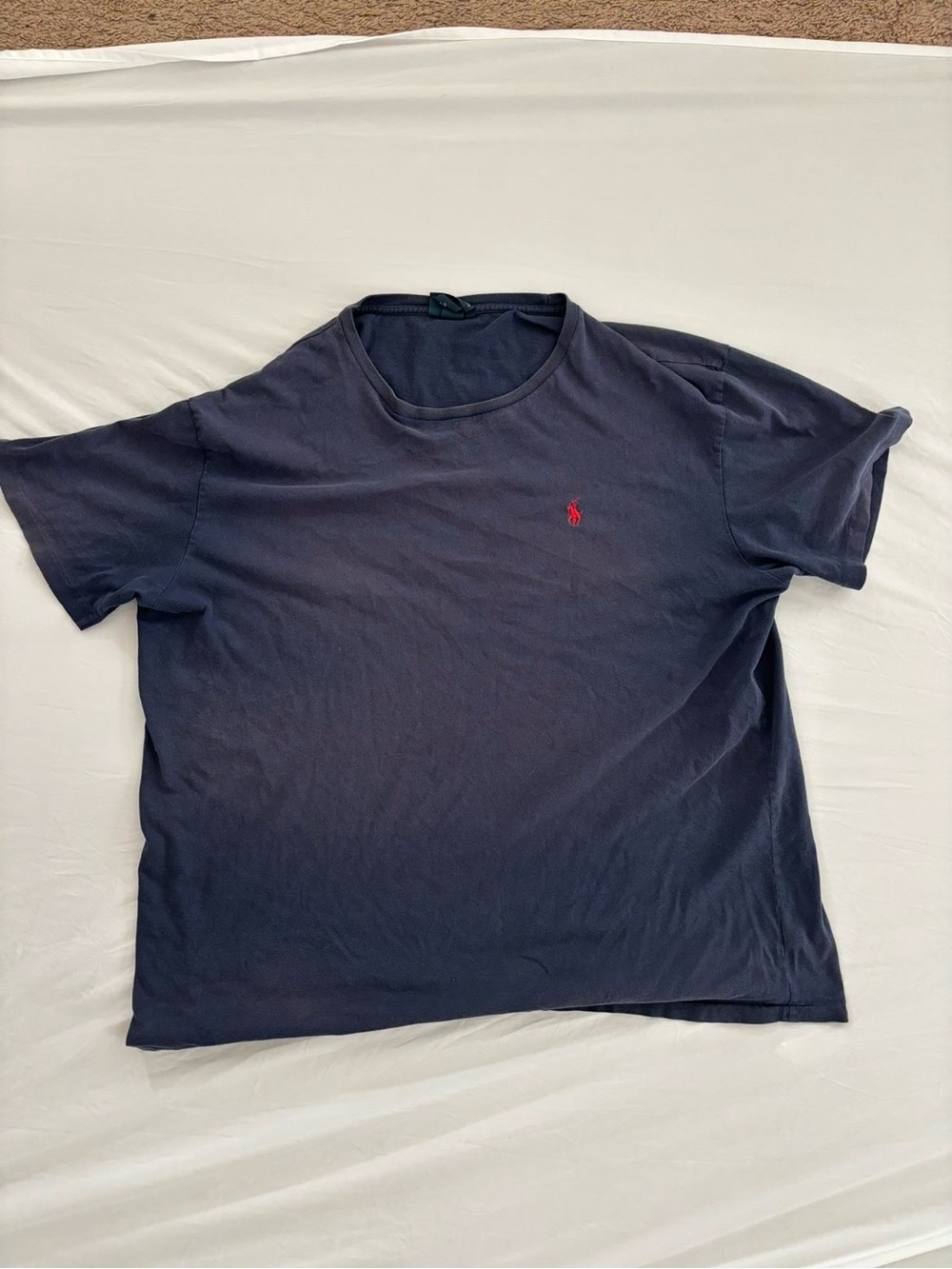 Polo by Ralph Lauren Navy Crew Neck Tee with Red Polo Logo